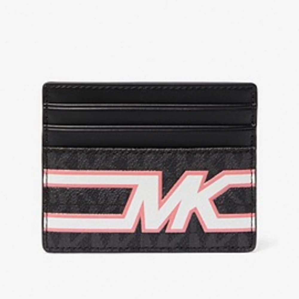 MICHAEL KORS MENS Cooper Graphic Logo Tall Card Case Style# 36S3LCOD2B PINK